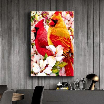 5D Diy Diamant Pictură Roșu Broderie Pasăre Mozaic Artă Imagine de Strasuri Decor Cadou