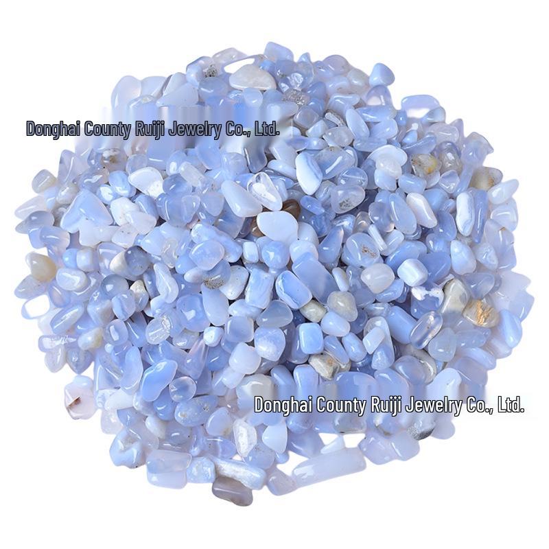 Blue Chalcedony & Agate Crystal Chips 9-12mm 100g