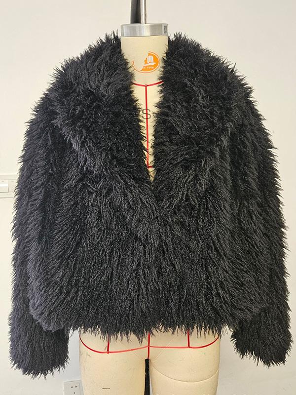 Medium-weight Fall/Winter Women's Coat Eco-friendly Faux Fur Short Coat