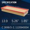 C 3698/3-2 Engine Air Filter For Mercedes-Benz C300 E320 E350 S550 GLK350 GL450 ML350 CLK350 R350 And More 1120940604