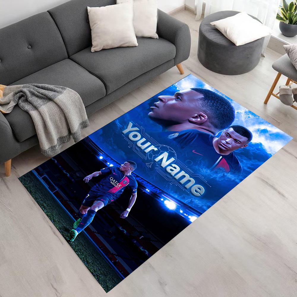 Mbappé Customize Text Floor Mat Suitable for Entryway Kitchen Outdoor Game Room Anti-slip Rug Office Home Decor Perfect Gift for Women/Men