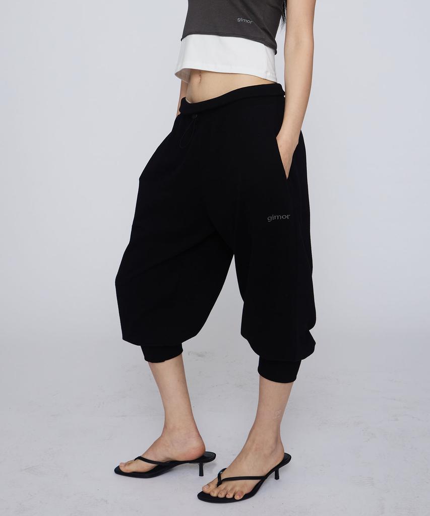Gimeo Balloon Capri Pants Black
