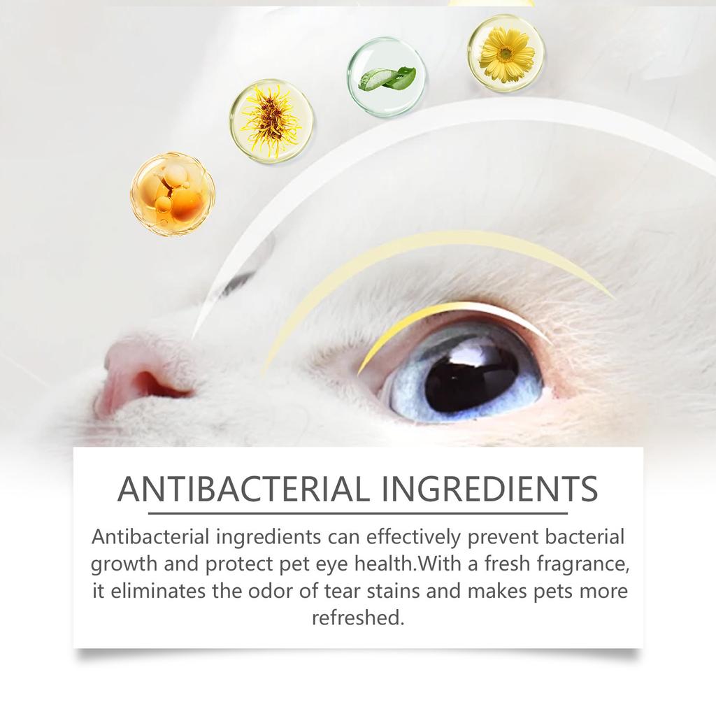 Yegbong Hypoallergenic Eye Wipes for Dog & Cats, Plant-Based Tear Stain Remover for Discharge, Crust, Allergies, Itching, Unscented