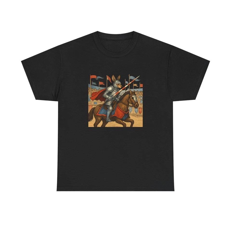 Unisex Adult T Shirt Knight Kangaroo Gallant Joust S