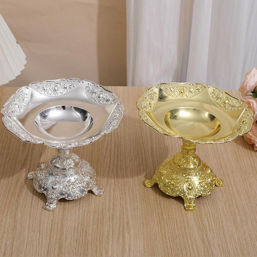 Füßchen Obstschale Ständer Gold Display Tablett Leichter Luxus Dekor Europäische Obstschale für Büro Wohnung Festivals Zuhause Restaurant