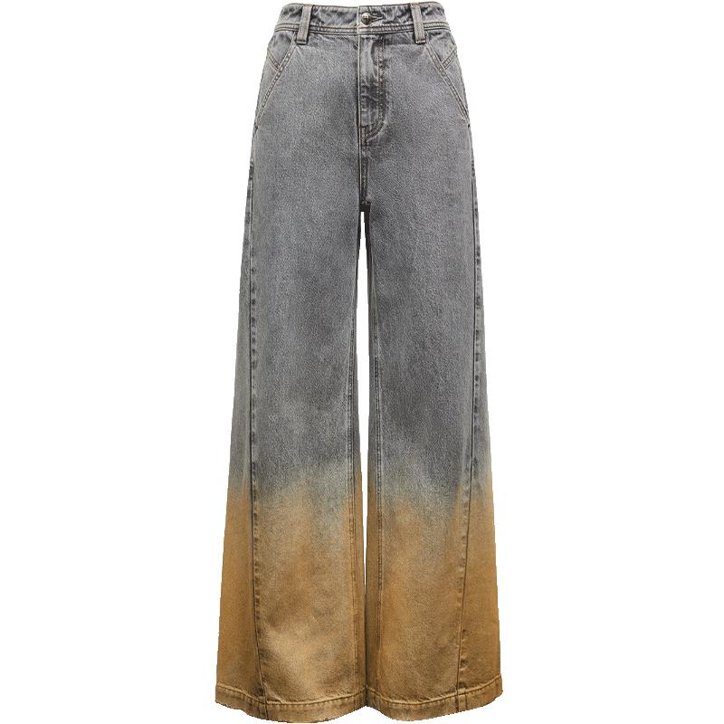 

ONLY 2025 Spring Gradient Washed Loose Straight Leg Jeans for Women M