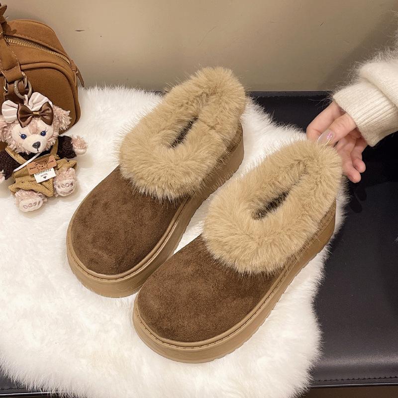 

Women s lightweight thick-soled winter thermal insulation one-step fur one snow boots non-slip cushion wear casual sports cotton boots 40