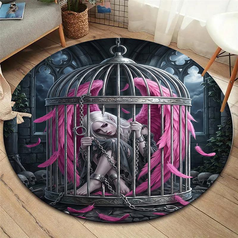 Seven Deadly Sins Round Area Rug,Carpet Rug for Living Room Bedroom Sofa Playroom Decor,Non-slip Floor Mat