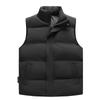 Winter New Feather Rong Cotton Vest Men's Solid Color Stand-Up Collar Versatile Sleeveless Vest Cold-proof Warm Cotton Jacket Men's