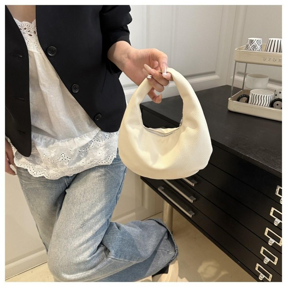 Casual Solid Color Clutch Bags Pu Leather Small Tote Bag Women Commute Handbags Party
