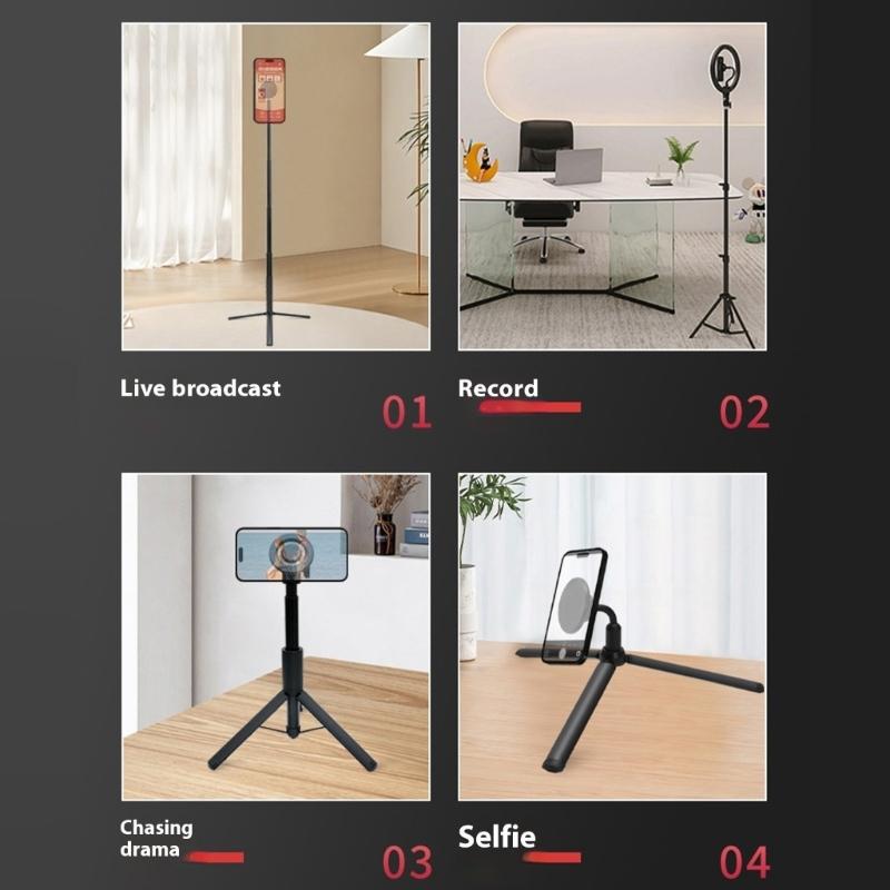 Aluminum Alloy Magnetic Phone Holder With 17mm Ball Head Elbow Adapter Joint 1/4" Thread Converter For Multiple Device