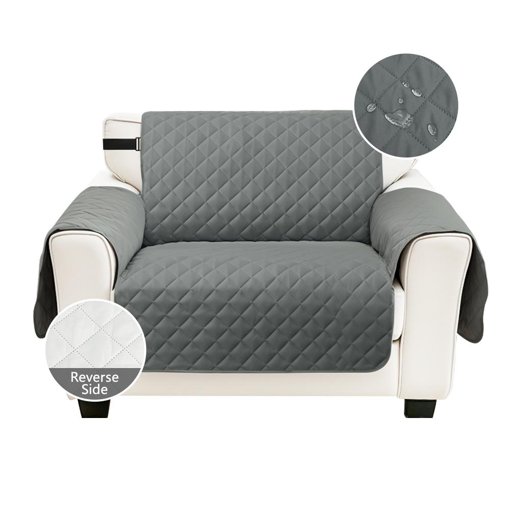 

Water Resistant Chair Slipcover Single Seat Reversible Sofa Cover Couch Cover Furniture Protector with Elastic Strap for Pet Kid