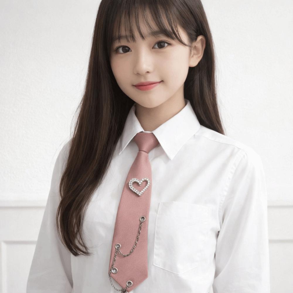 Koreanischer Stil Lange Krawatte Quasten Hemdkrawatte Elegante Liebesherz Krawatte Herren