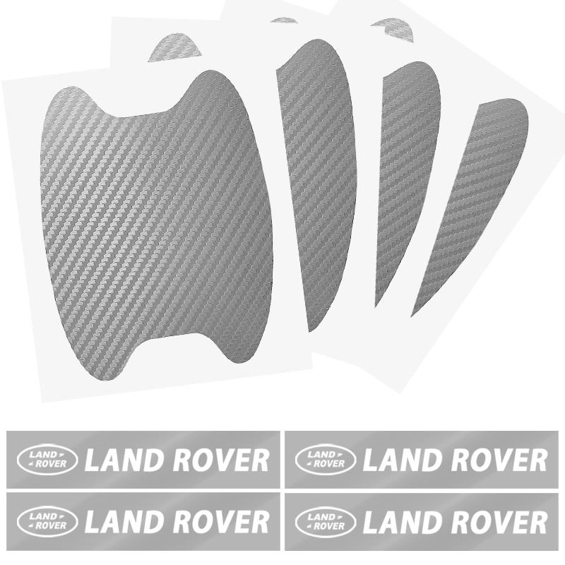 

8 шт. Наклейка на дверь автомобиля, царапины из углеродного волокна, защитная пленка для ручки автомобиля для Land Rover Range Rover Defender Freelander Discovery 1 2 Rover L322 L405 Silver white