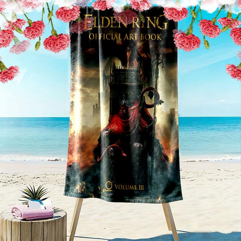 Elden Ring Mist Print Beach Towel, Large Soft Quick Dry Towel for Beach Camping Swimming