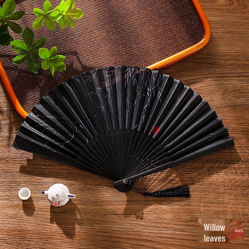 Тканевый складной танцевальный веер в древнекитайском стиле