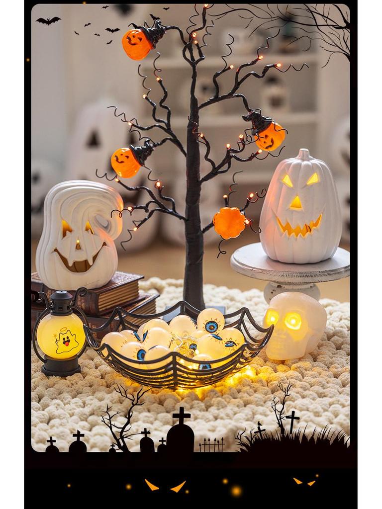 Halloween Glow-in-the-Dark Pumpkin Lantern Set for Party Decorations