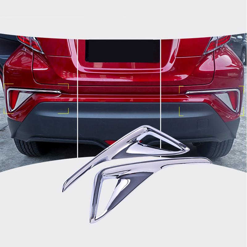Para toyota C-HR chr 2016 2017 2018 frente do carro/traseiro luz de nevoeiro capa guarnições traseira cauda pára-choques foglight lâmpada moldagem