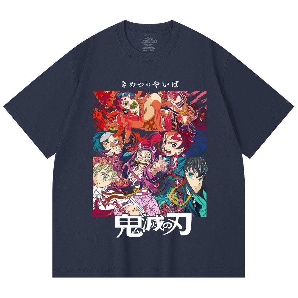 230 Gsm 100% Cotton Demon Slayer V26 Print Unisex Heavy Cotton T Shirt