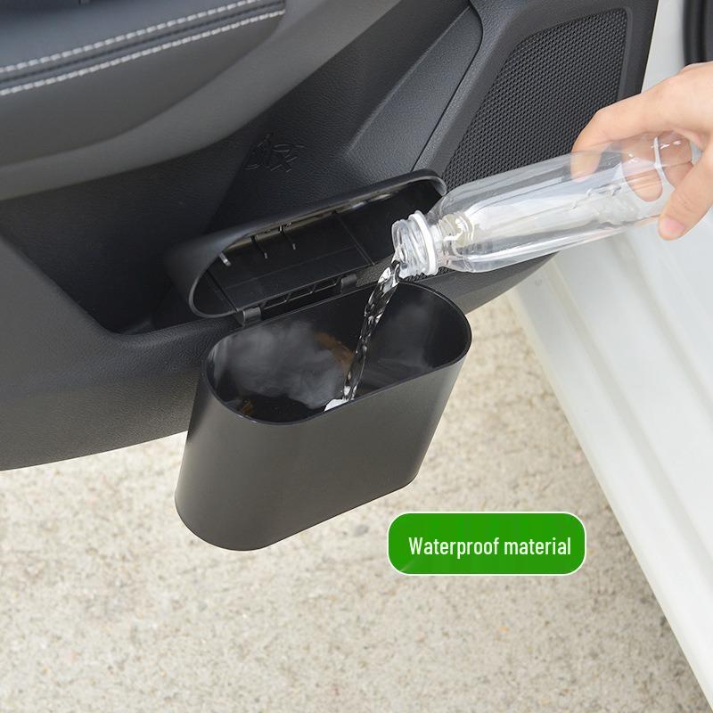 Portable Hanging Car Trash Can and Storage Organizer with Flip-Top Lid