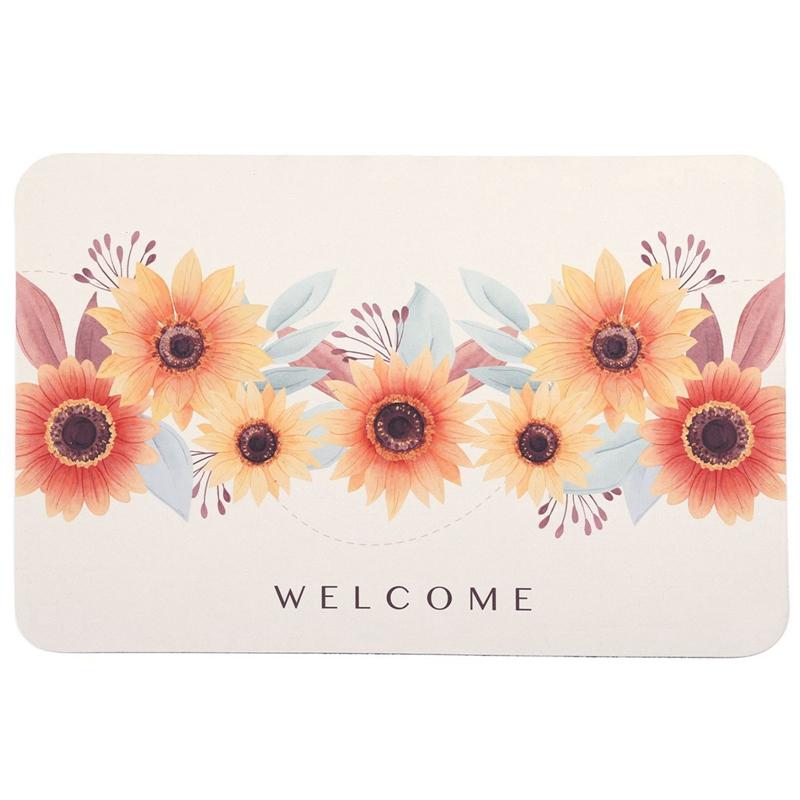 

Грязевой коврик для пола дома с цветочным принтом, коврик для ванной комнаты, впитывающий нескользящий коврик для ванной, коврики для входной двери кухни 400MMx600MM