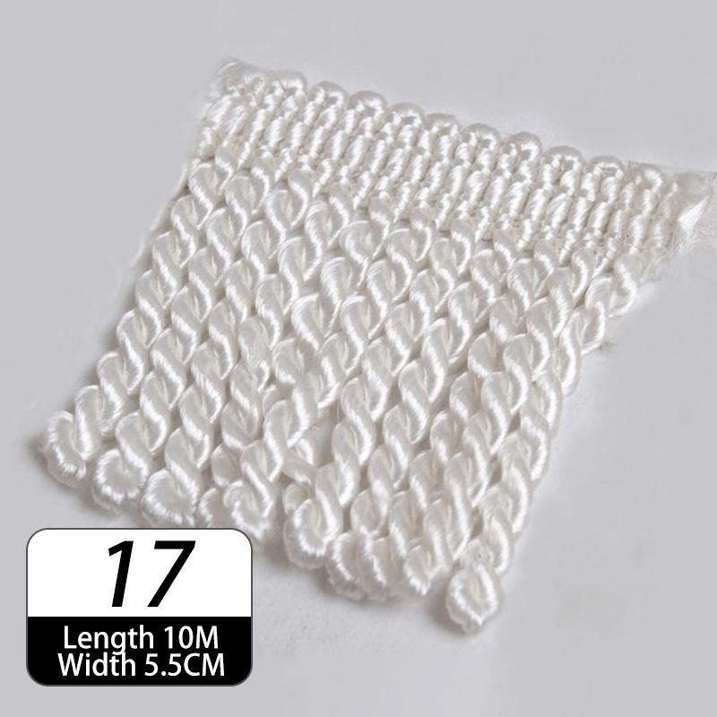 

10M Silk Tassel Fringe Trim Lace Ribbon Lace Trim Braided Lace for Sewing Garment Shoes Bag Tassels for Jewelry Diy Accessories 5.5cmx10M