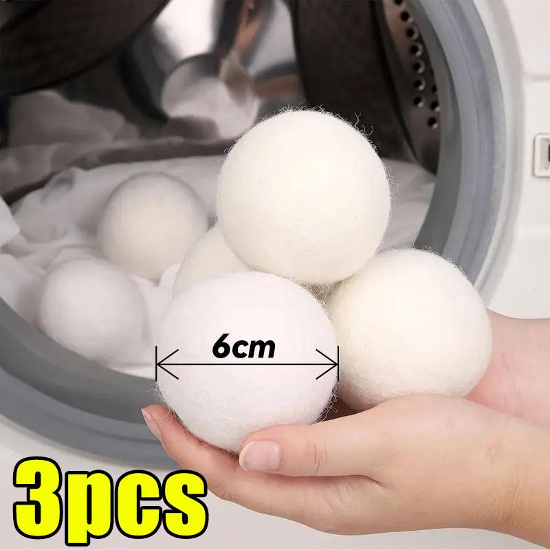 

100% Wool Dryer Balls Clothes Natural Fabric Softener Reduces Wrinkles Washing Machine Fast Dryer Ball Reusable Home Accessories