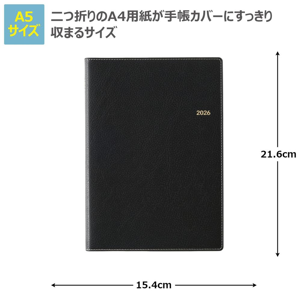 NOLTY 2026 A5 Weekly Planner, Ecri 1, Black, 6310 (Starts December 2025)