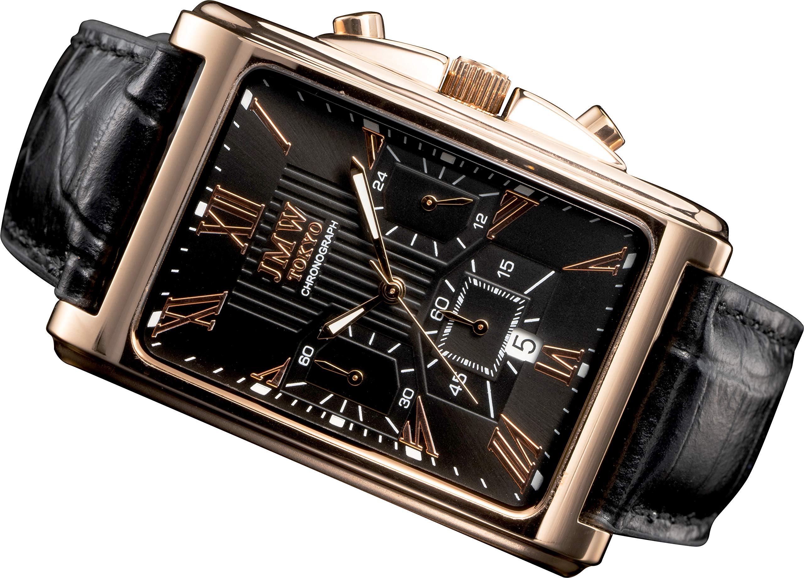 

JMW TOKYO Квадратные часы в цвете Черная роза Эти кварцевые часы Seiko лимитированной серии оснащены ремешком из натуральной кожи и популярным A perfect Day до 300 штук