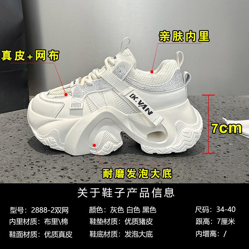 Dad Shoes Women's Autumn Breathable Versatile Dad Shoes Student Sports Casual Shoes Double Net