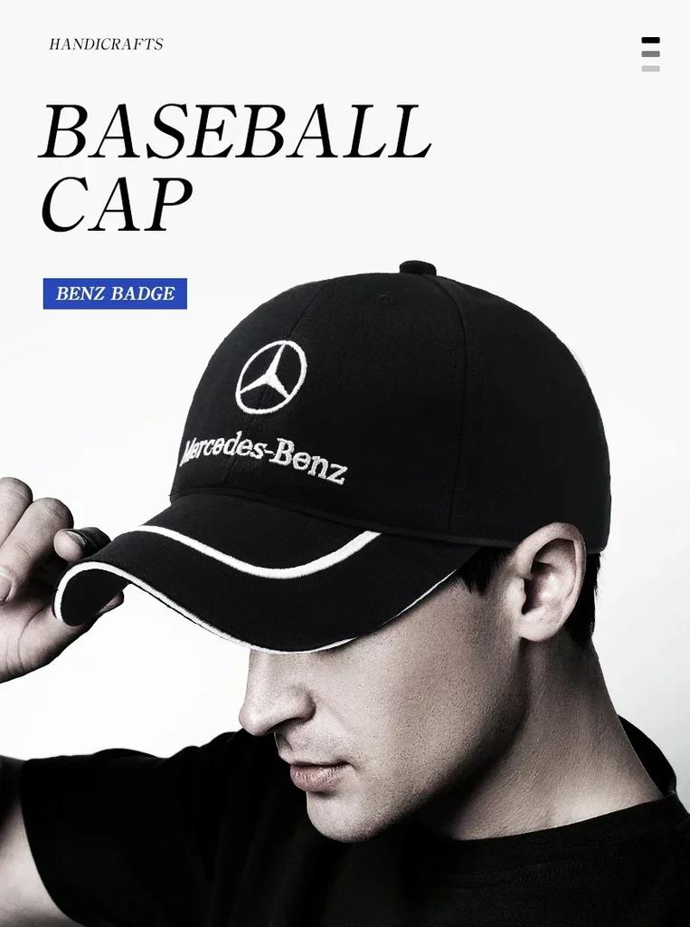 For Mercedes Benz AMG Car Emblem Embroidery Snapback Baseball Cap Spring And Autumn Outdoor Adjustable Casual Hats Sunscreen Hat