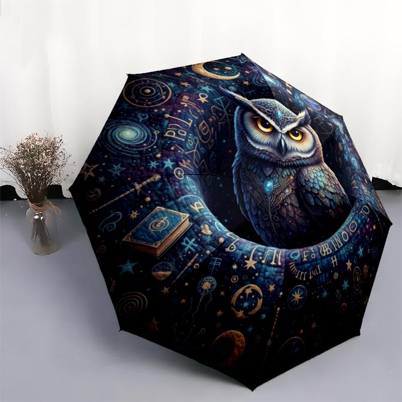 1 PC Automatic Folding Umbrella - Cartoon Pattern, Portable & Foldable Design with 8 Ribs, Christmas Birthday Gifts