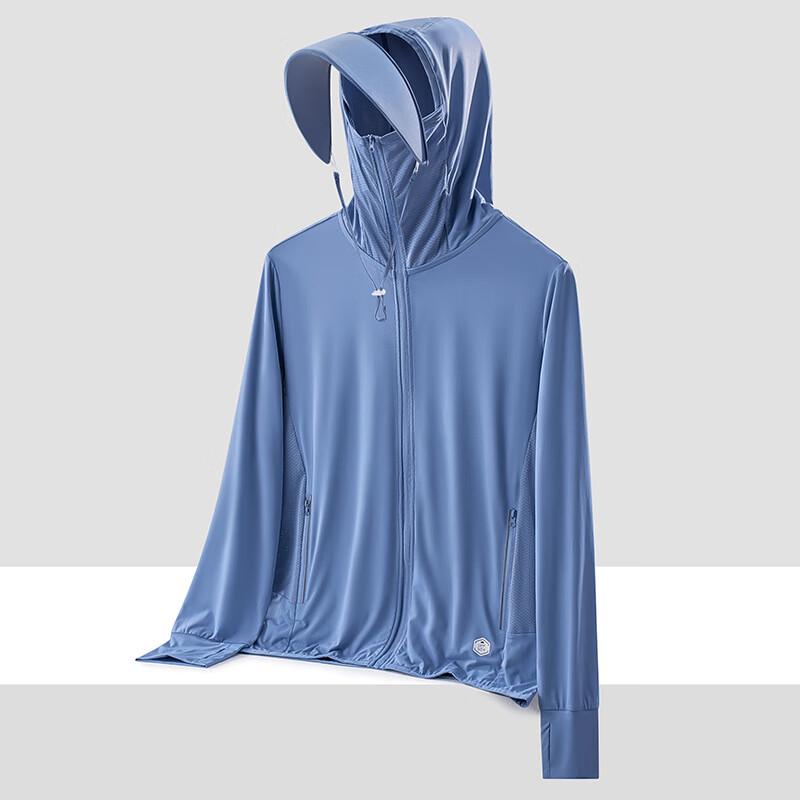 JIAOXIU Summer Unisex Ice Silk Sun Protection Hoodie with Large Brim