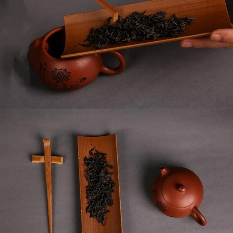3/4/5Pcs Carbonized Bamboo Tea Set Suit Delicate Tea Clip Teaspoon Tea Clip Needle Spoon Pliers Tea Ceremony Tool Accessories