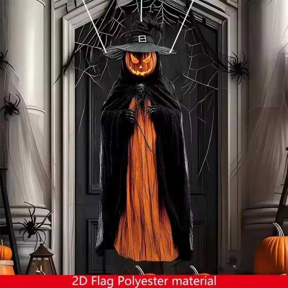 Realistic Pumpkin Man Background Cloth Halloween Hanging Decorations Halloween Party Decorations