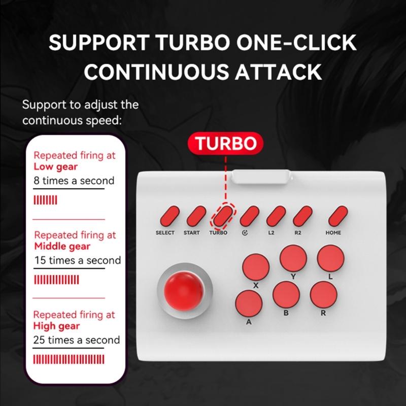 Game Joystick Wired-Bluetooth-compatible/2.4G Connection Arcade Game Console Rocker for