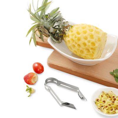 Strawberry Huller Corer Remover Pineapple Eye Remover Long Handle Ergonomic Labor-saving Stainless Steel Scraper Portable Kitchen Gadget