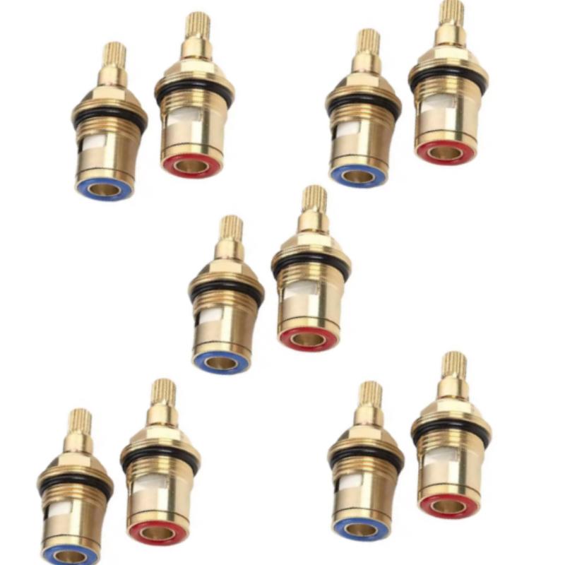 1/2pc Universal Replacement Tap Valve Adapter Brass Cartridge for Bathroom Faucet Inner Core Clockwise or Anti-clockwise