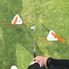 Golf Swing Flat Triangle Disc Golf Alignment Stick Holder EVA Material Bottom Round Hole Design Golf Training Aid