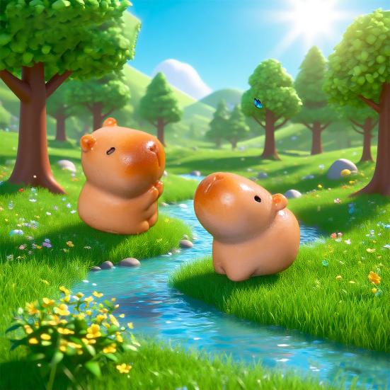 12 Stück Mini-Capybara-Figuren Niedliche winzige Capybara Harz-Ornamente Miniatur