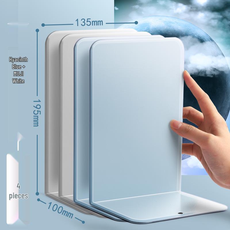 2-Piece Retractable Metal Book Stand and Bookend for Students