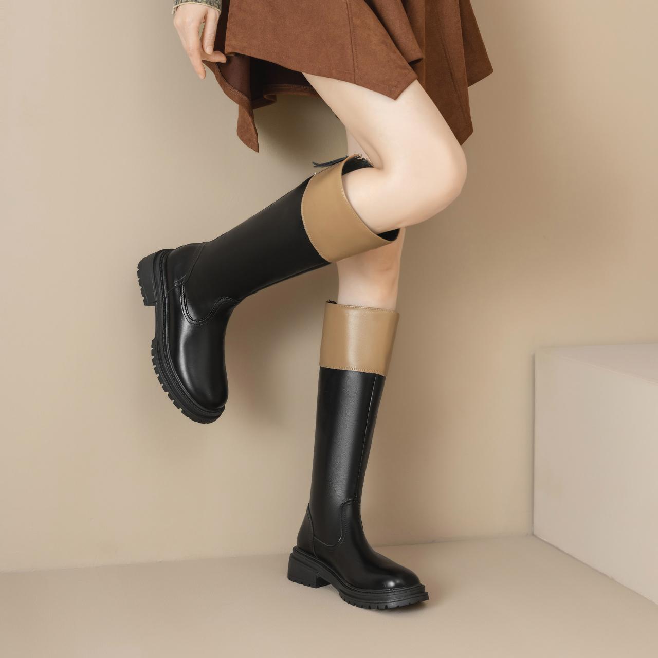 

Модные новые осенние ковбойские сапоги для женщин, модные сапоги-трубы на молнии, женские сапоги на квадратном высоком каблуке, зимние сапоги-рыцари с длинным голенищем 35 хаки