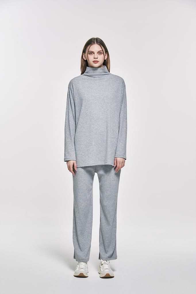 Waiowai Wide Elastic Banded Ribbed Pants_2 Colors