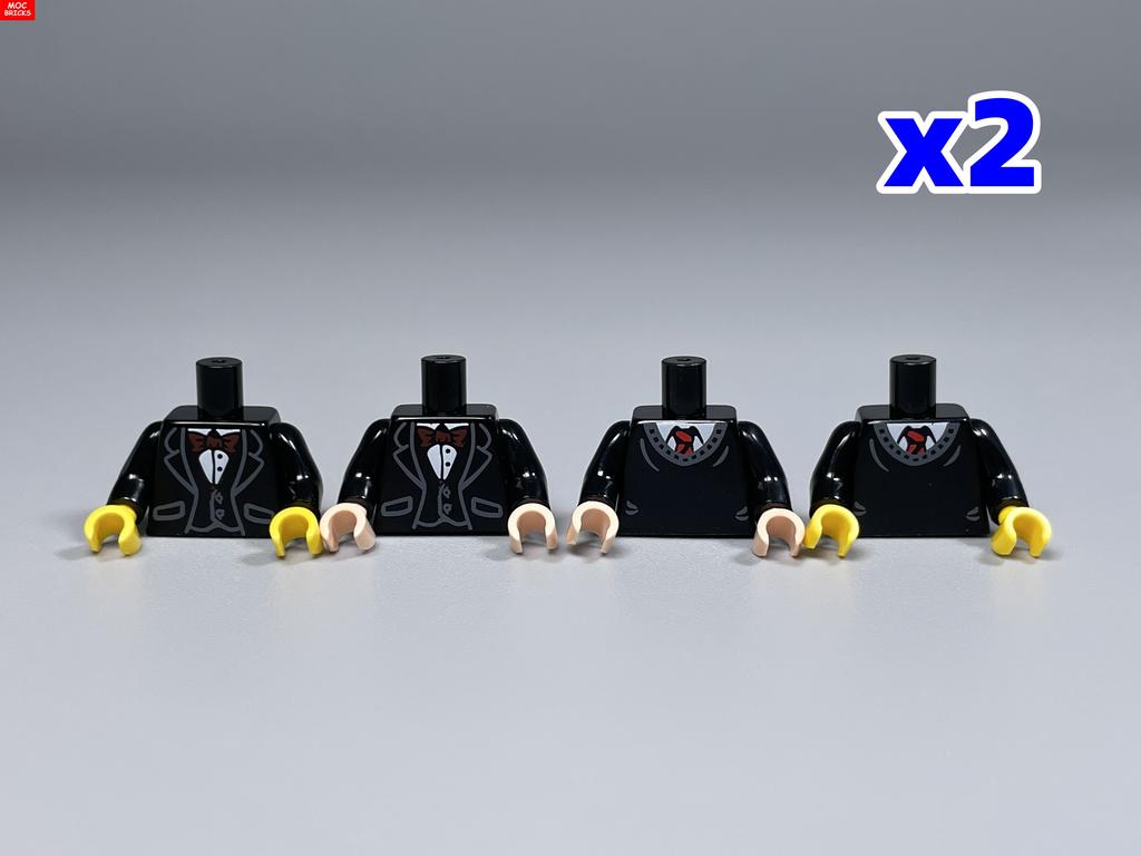 MOC Bricks Suit Series Chef Bridegroom Torso Cloth 4cm Figure Body Part Educational Building Blocks Assembled Toys Plastic Doll