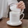 10-Piece Gold Rim Bone China Teacup & Saucer Set