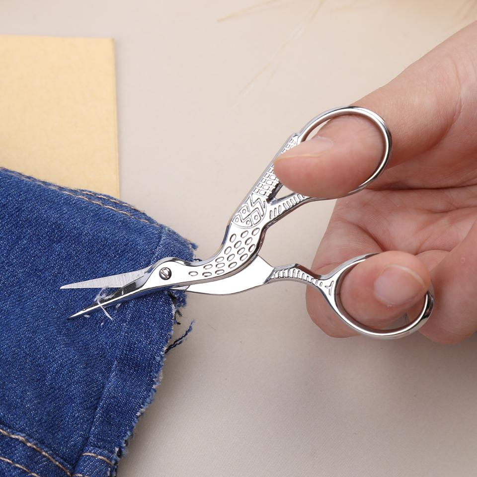 Fenrry 1pc Retro Crane Mouth Scissors Stainless Steel Scissors Cross Stitch Embroidery Knitting Sewing Handicraft Scissor DIY