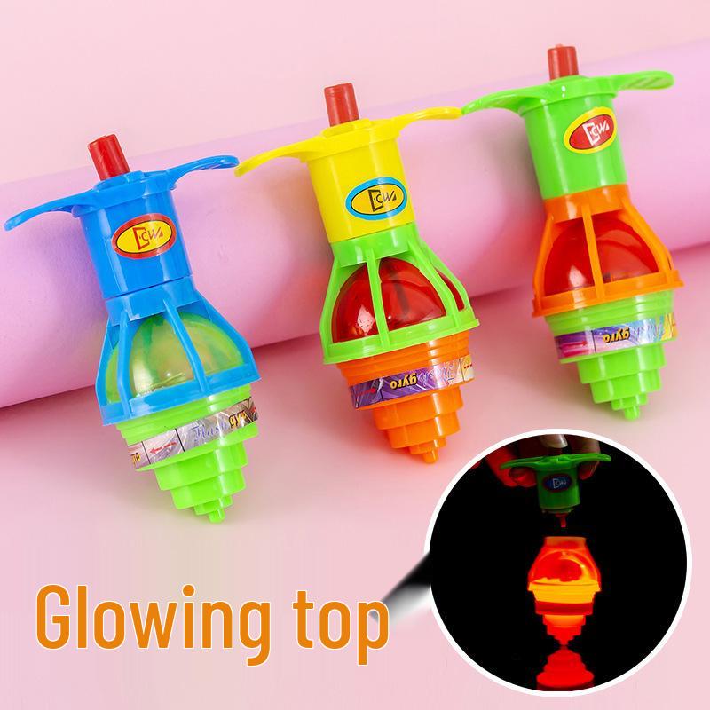 Luminous Flashing Wind-up Spinning Top Toy with Launcher for Children