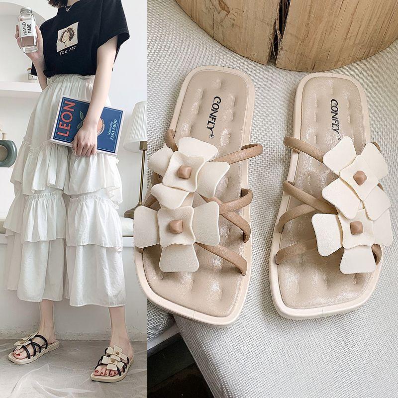 Fashion Women's Slippers And Ladies Sandals Slides White Junior Shoes House Summer 2024 Black Home Luxury Stylish Low Price Sale W