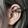 Openwork Fangs Ear-Piercing Jewelry with a Visible Straight Barbell and Ball Ends for Stacked Cartilage Styling Looks