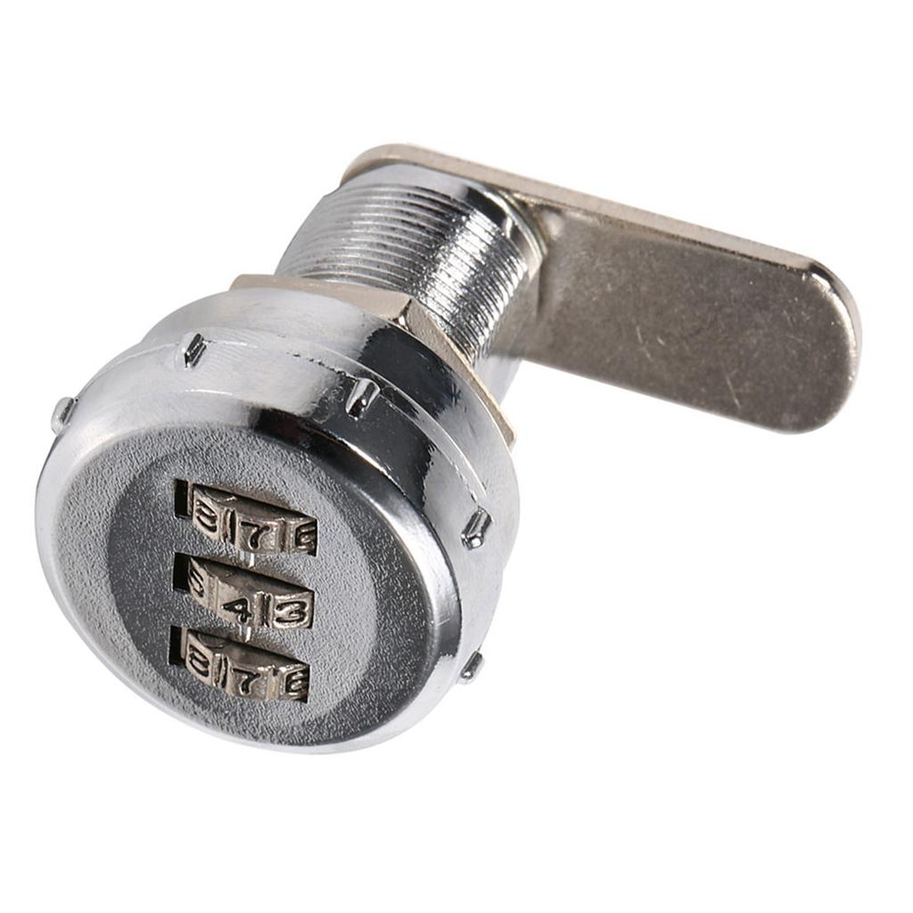 3 Digit Combination Cam Cabinet Silver Stainless Steel Convenient Password Security Coded Lock